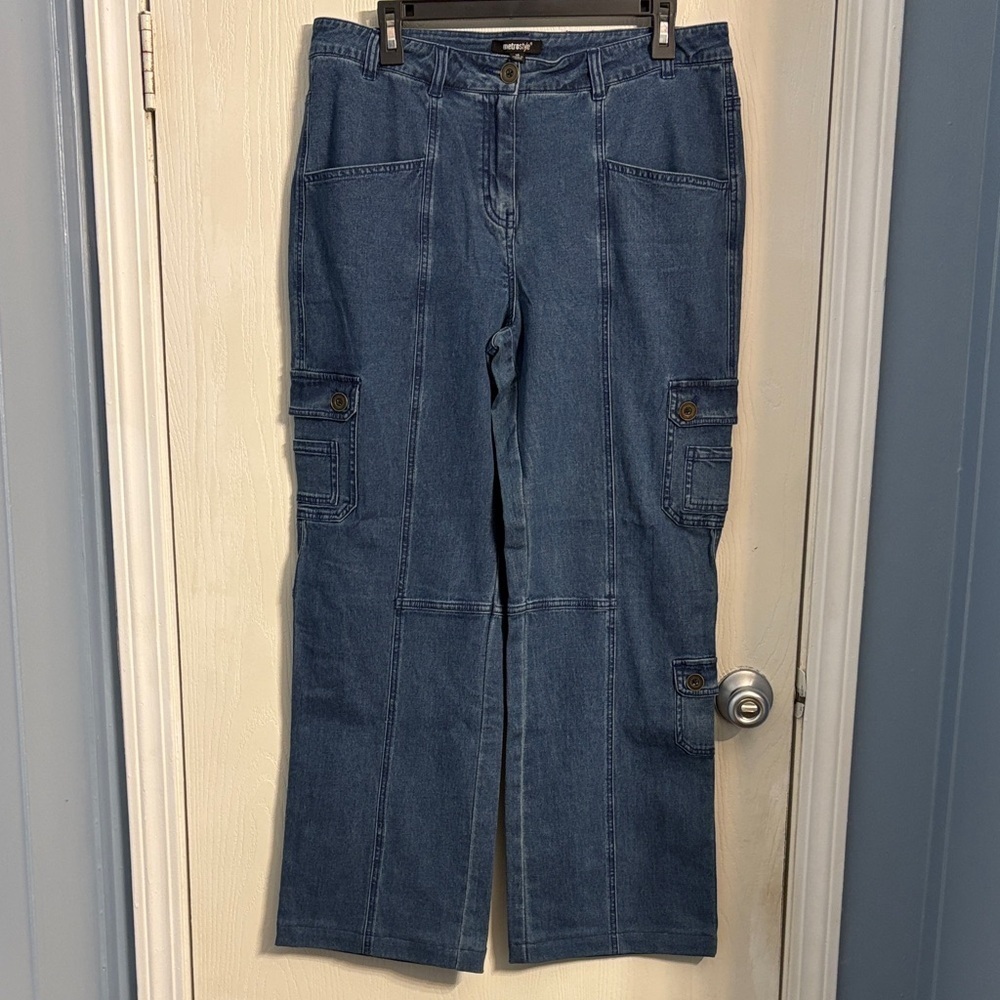 Metrostyle Cargo Wide Leg Jeans